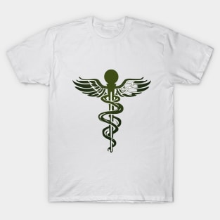 Caduceus Olive Green Shadow Silhouette Anime Style Collection No. 201 T-Shirt